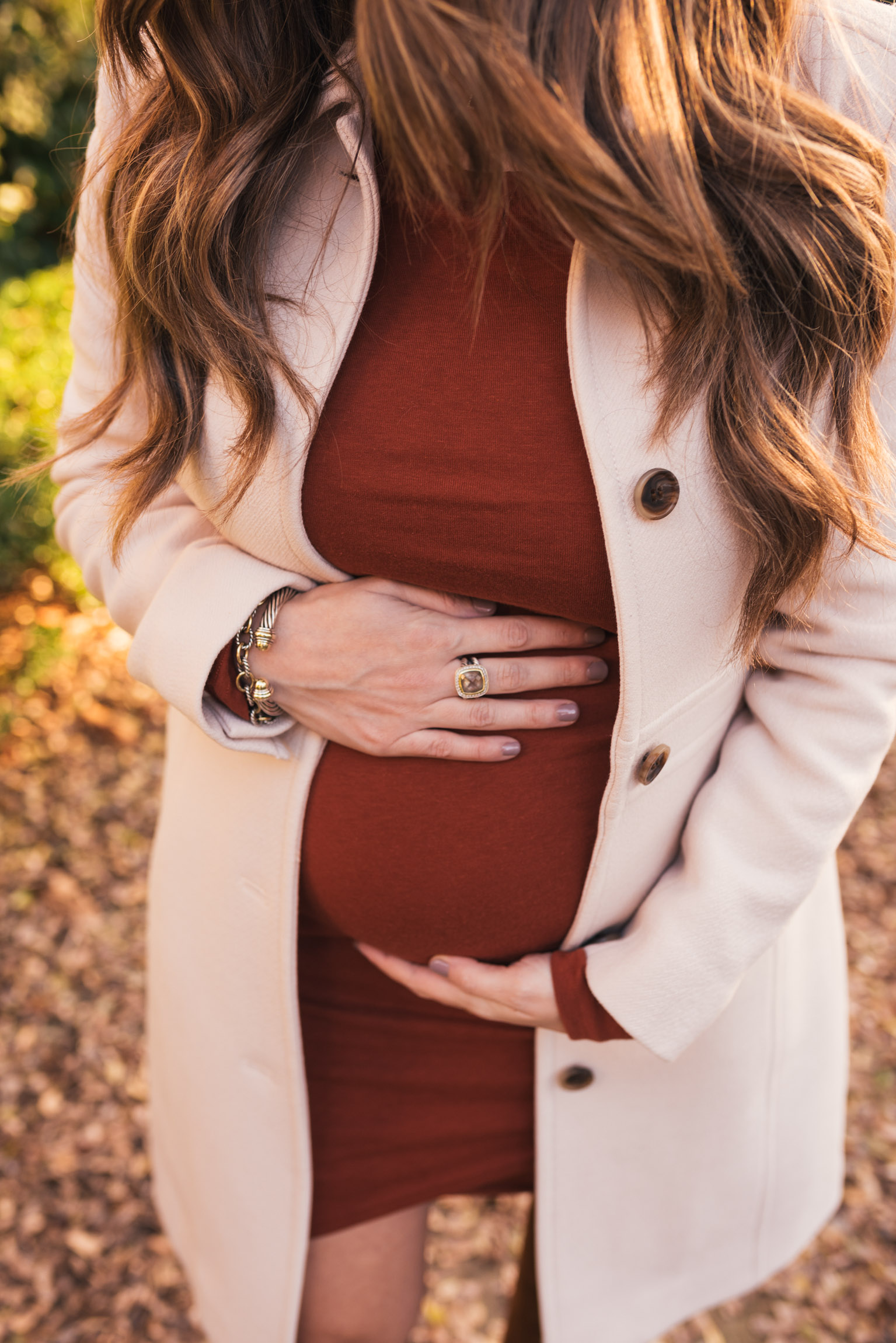 J.Crew Lady Coat, Leith Dress, Sezane Suede Boots, David Yurman Jewelry